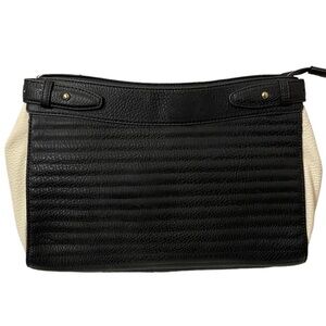 BCBGENERATION large clutch black white faux leather